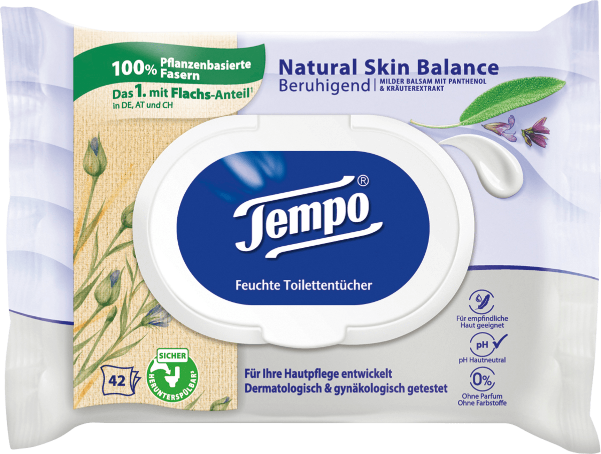 Feuchtes Toilettenpapier Natural Skin Balance, 42 St