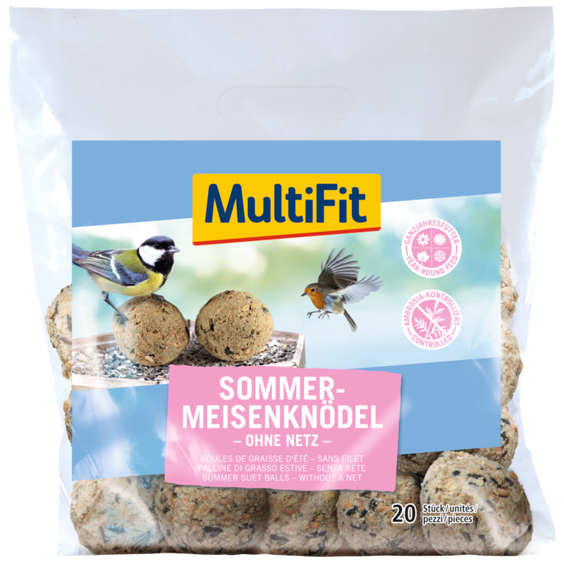MultiFit Wildvogelfutter MultiFit Sommermeisenknödel ohne Netz 20 Stück