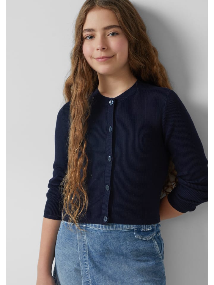 s.Oliver Strickjacke langarm in Blau günstig kaufen