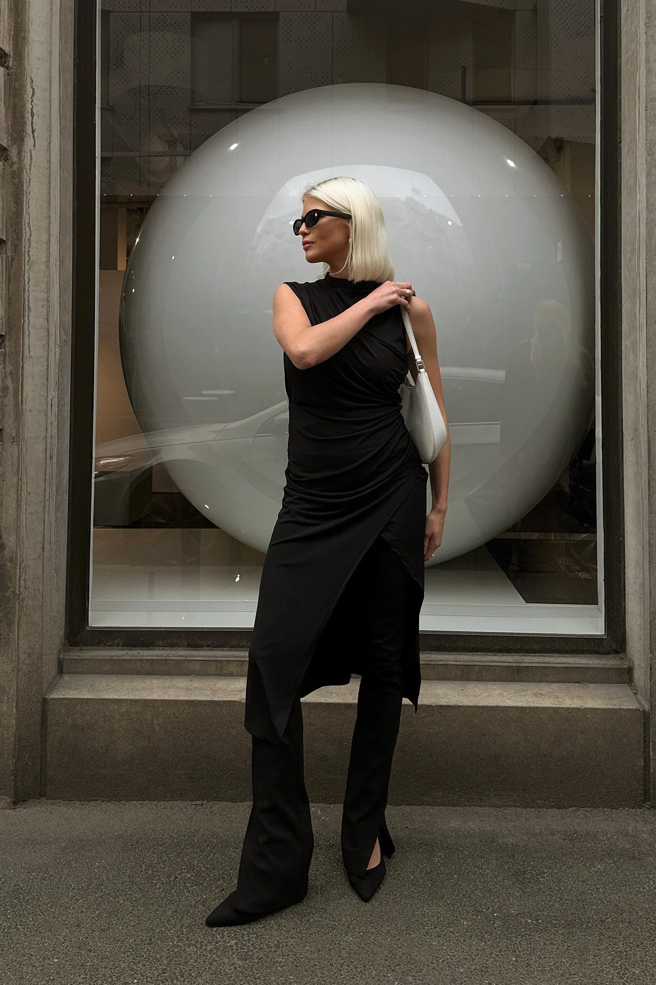 Drapiertes Midikleid