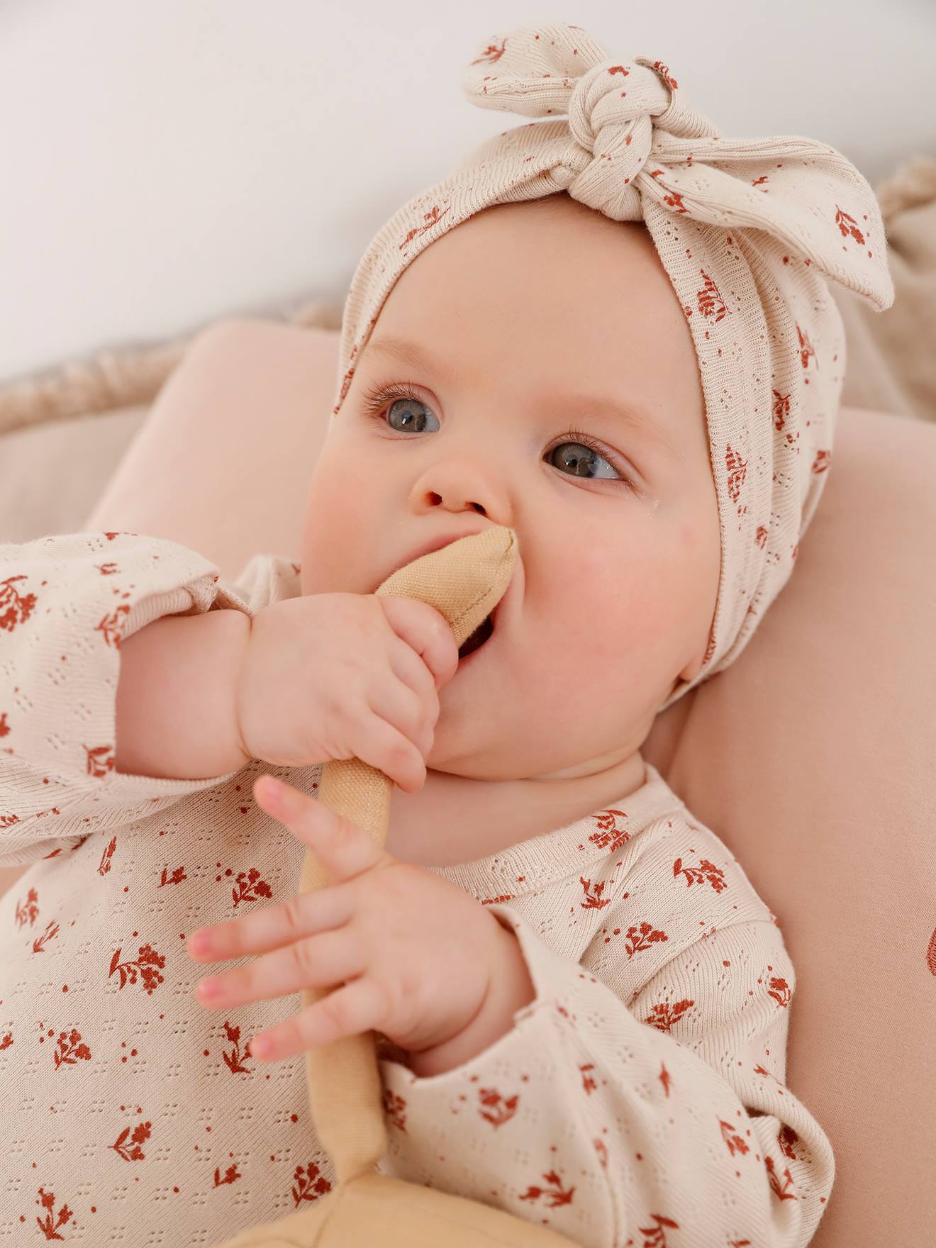 Vertbaudet Baby-Set: Overall & Mütze Oeko-Tex - perlgrau