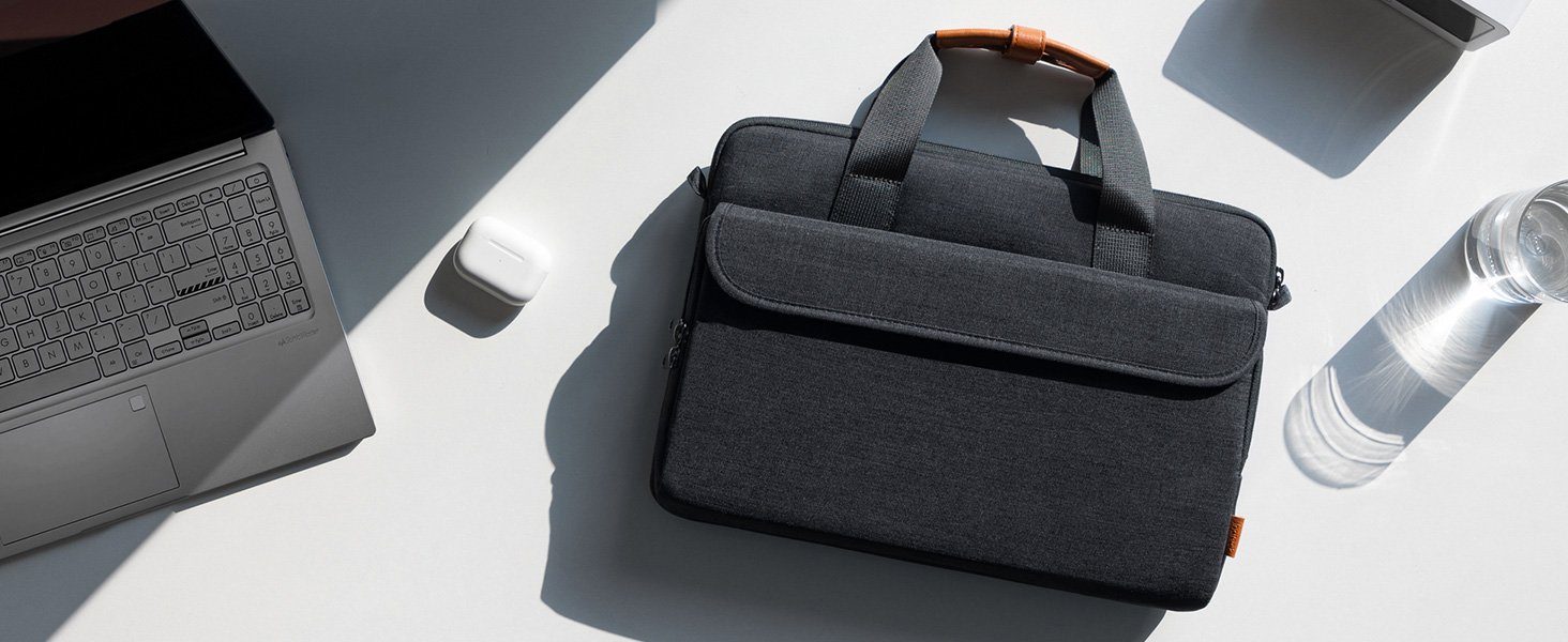 Inateck Laptoptasche 15.6 Zoll Schultertasche 360° Rundumschutz spritzwassergeschützte