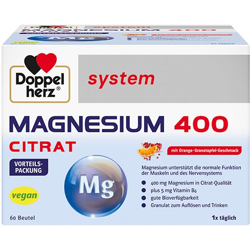 DOPPELHERZ Magnesium 400 Citrat system Granulat  60 St  Granulat