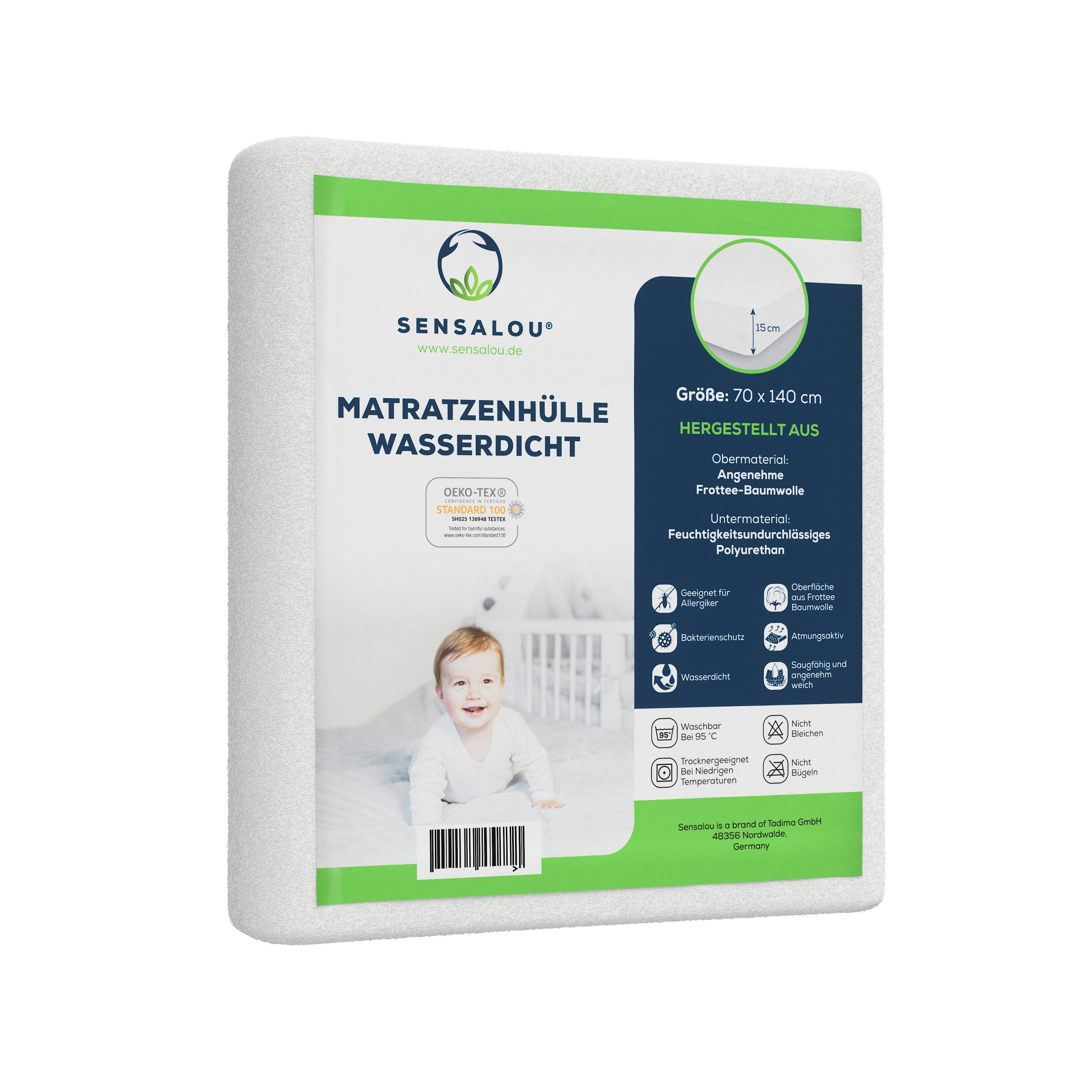 Encasing Matratzenbezug mit Reissverschluss wasserdicht Rumdumbezug Sensalou, für Allergiker geeinget