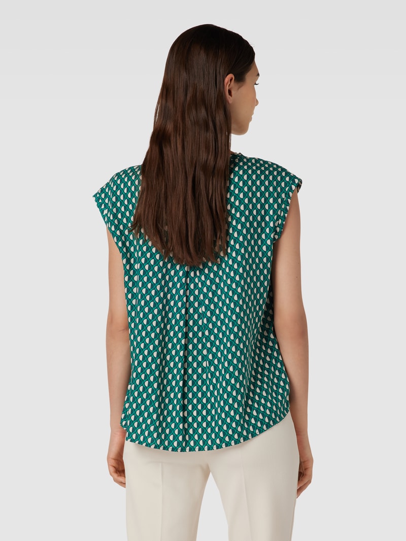 Bluse mit Allover-Muster Modell 'Fauni' in petrol