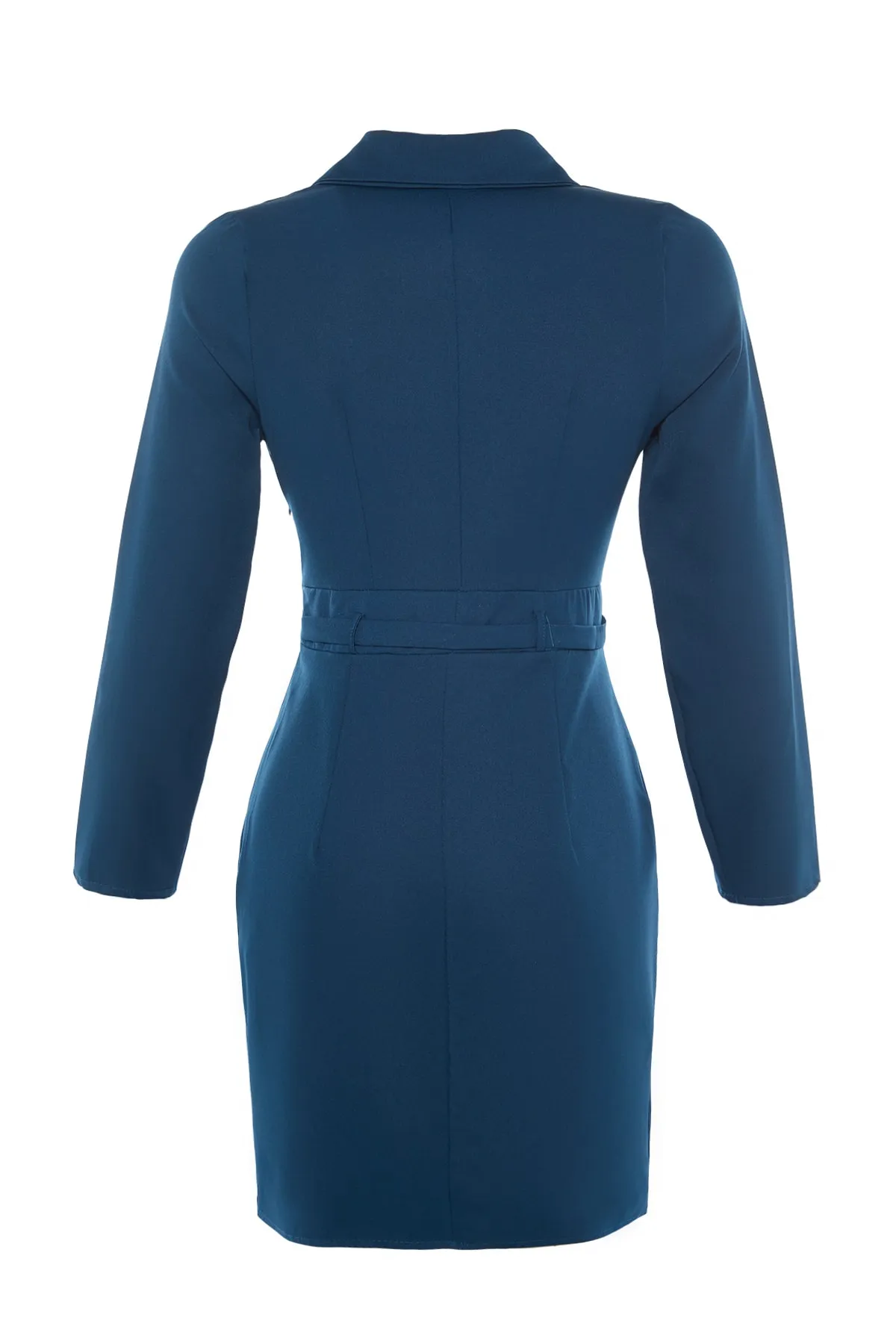 Trendyol Collection  Ölfarbenes, zweireihiges Webkleid TWOAW23EL00360