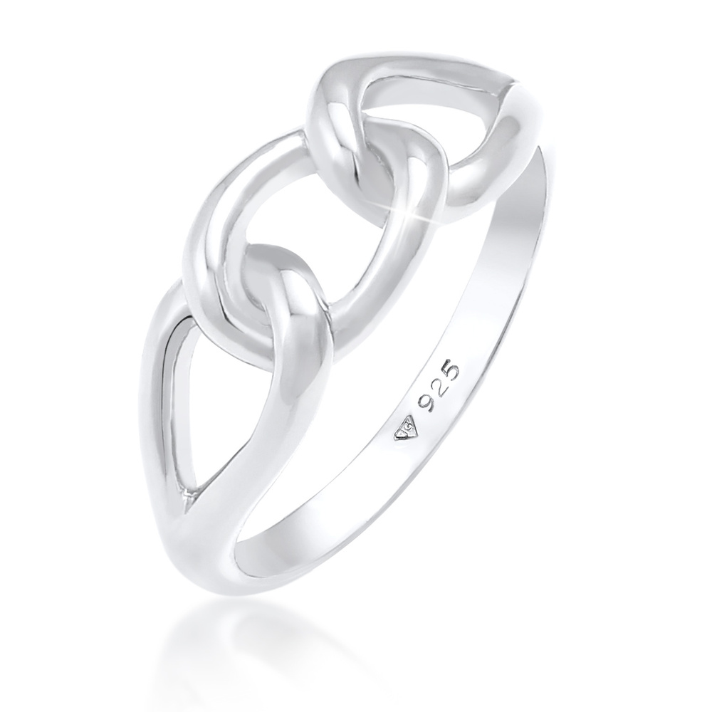 Elli Elli Bague Femme Bague Symbole de Noeud Massif en 925 Argent Plaqué Or Bague