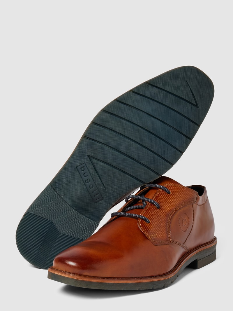 Derby-Schuhe aus echtem Leder Modell 'MERLO' in cognac