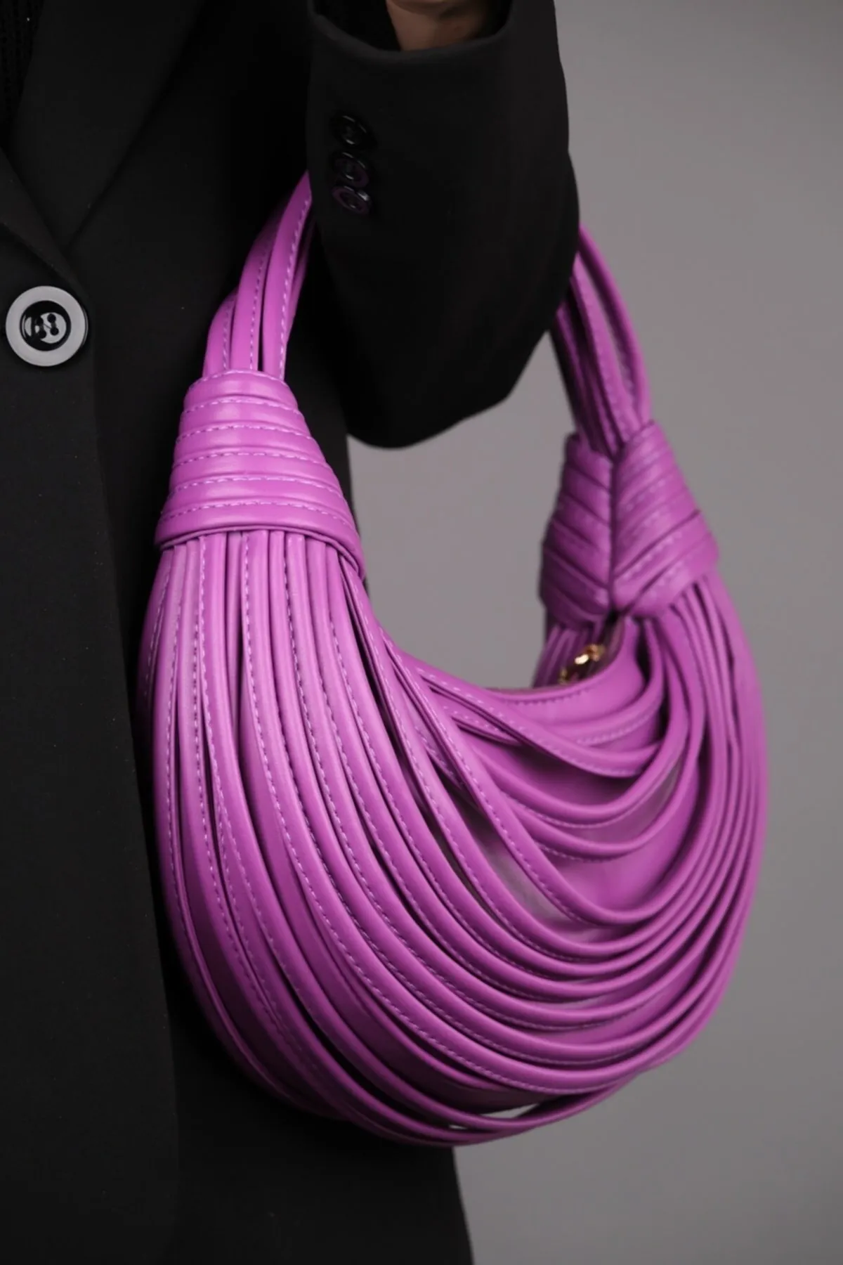 Luvi  Via Lila gerippte Damenhandtasche