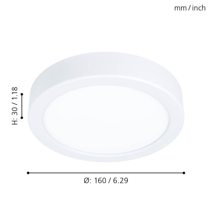 EGLO LED Deckenleuchte Fueva 5 (kaltweiß) Weiß Ø 16 cm