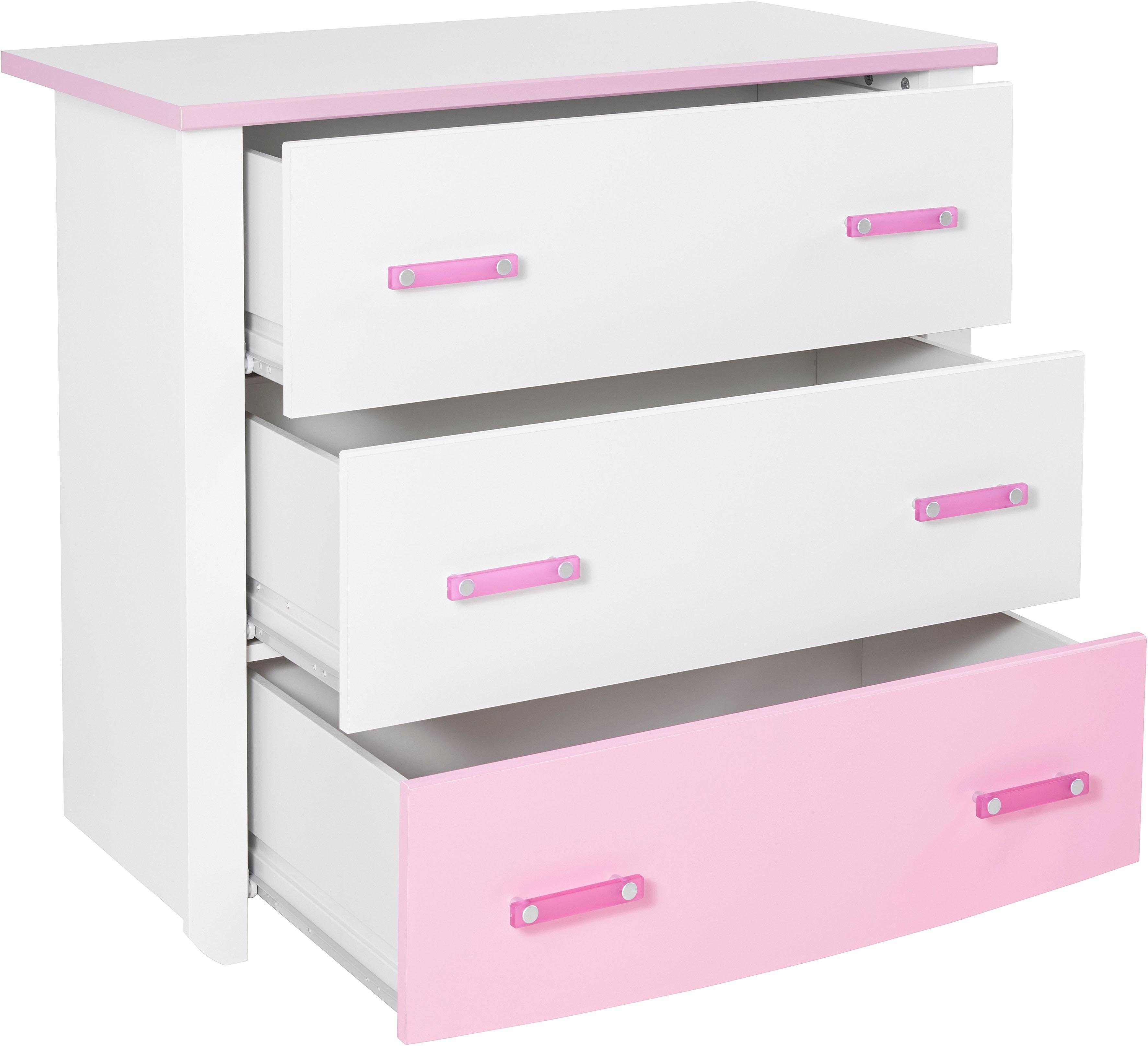 Parisot Jugendzimmer-Set Biotiful, (Set, 4-St., Bett, Nachttisch, Schrank, Kommode, Schreibtisch), mit 3-trg. Kleiderschrank