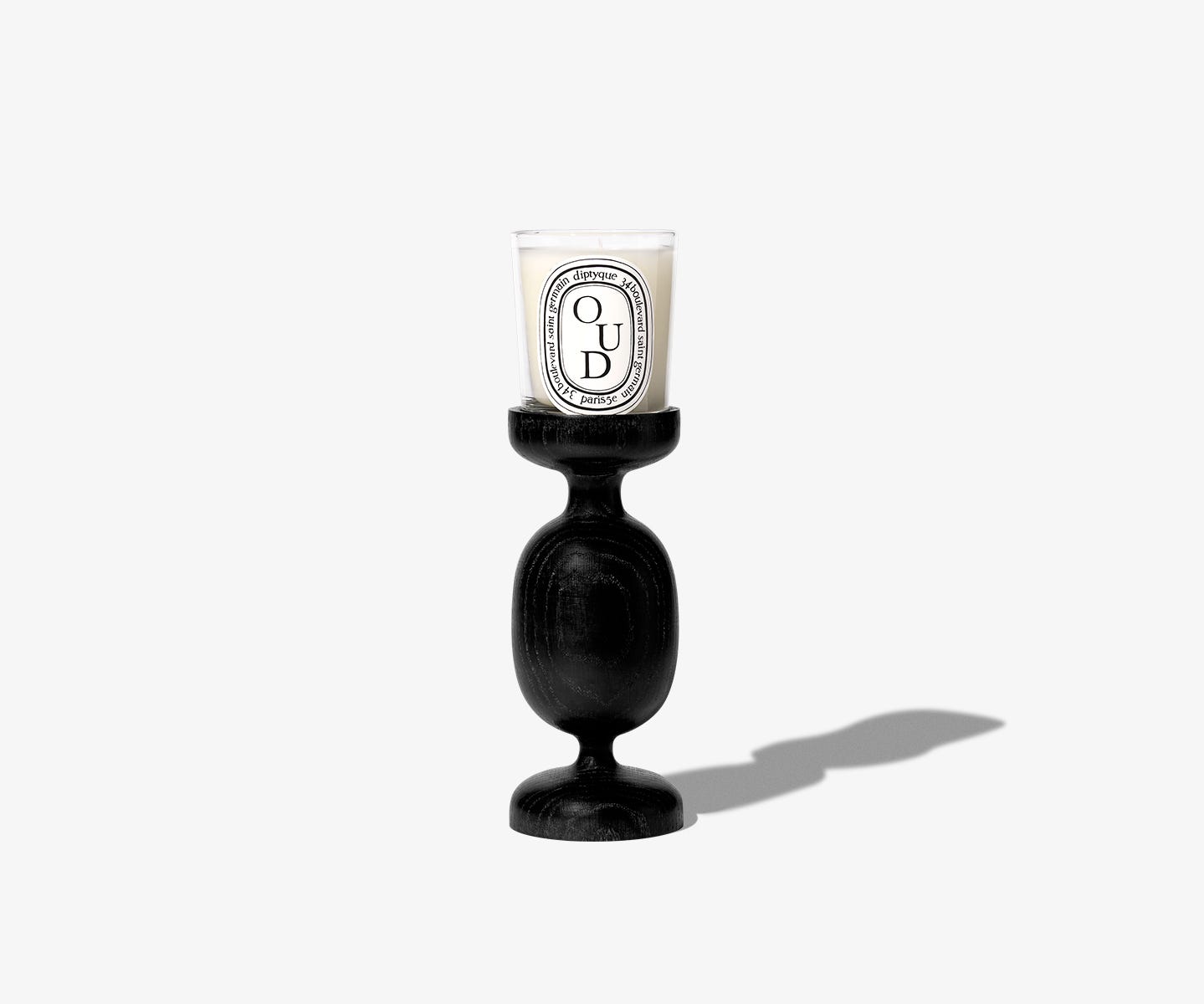 Bougeoir Colonne Noir - Pour bougie modèle classique