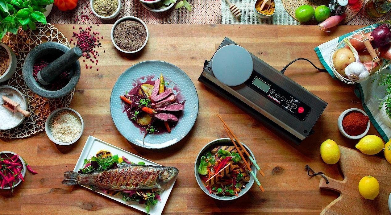 Gastroback Vakuumierer Advanced Scale 46012, 120W, inkl. 5 Folienbeutel und 1 Folienrolle