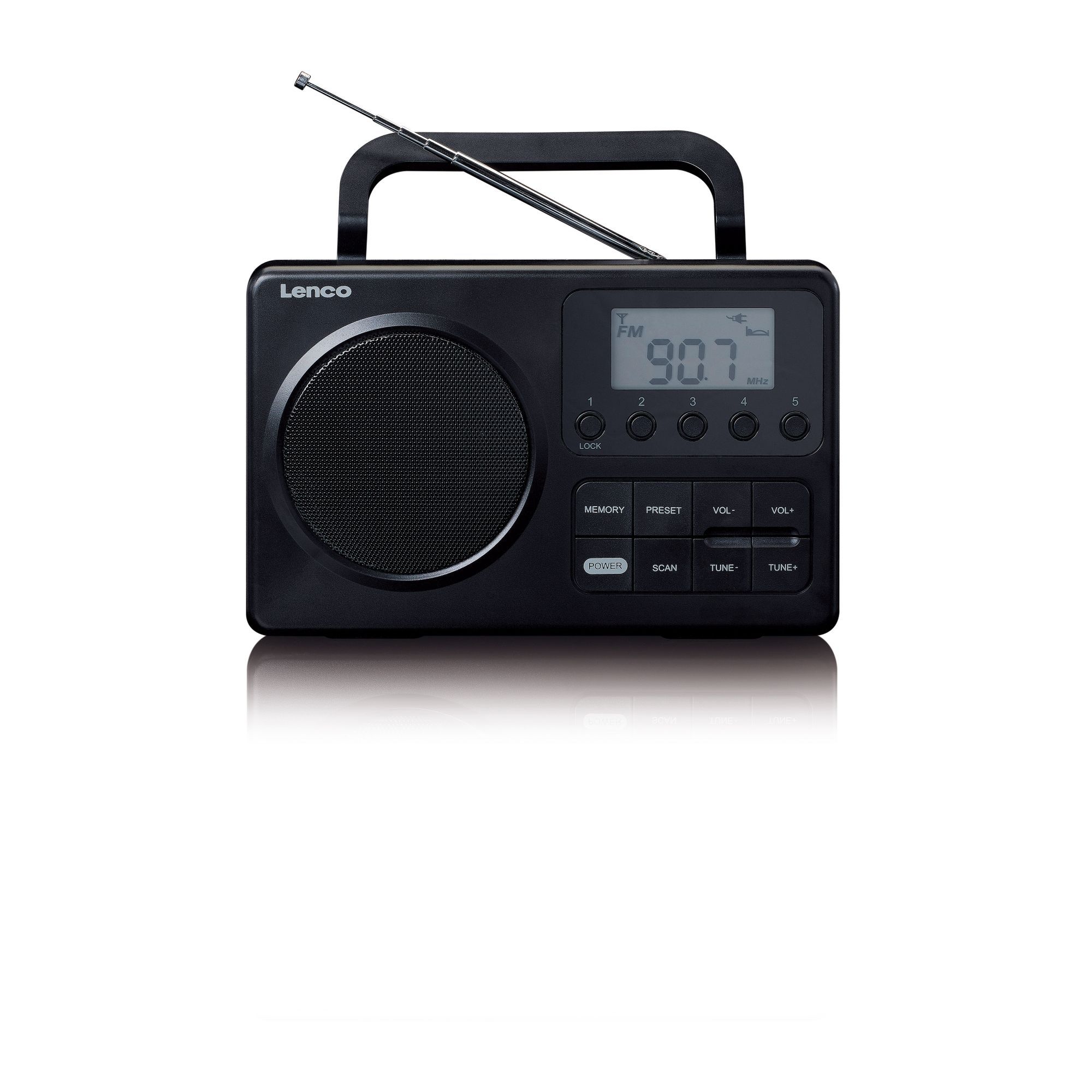 Lenco MPR-035 Kompaktes tragbares FM Radio mit LCD-Display