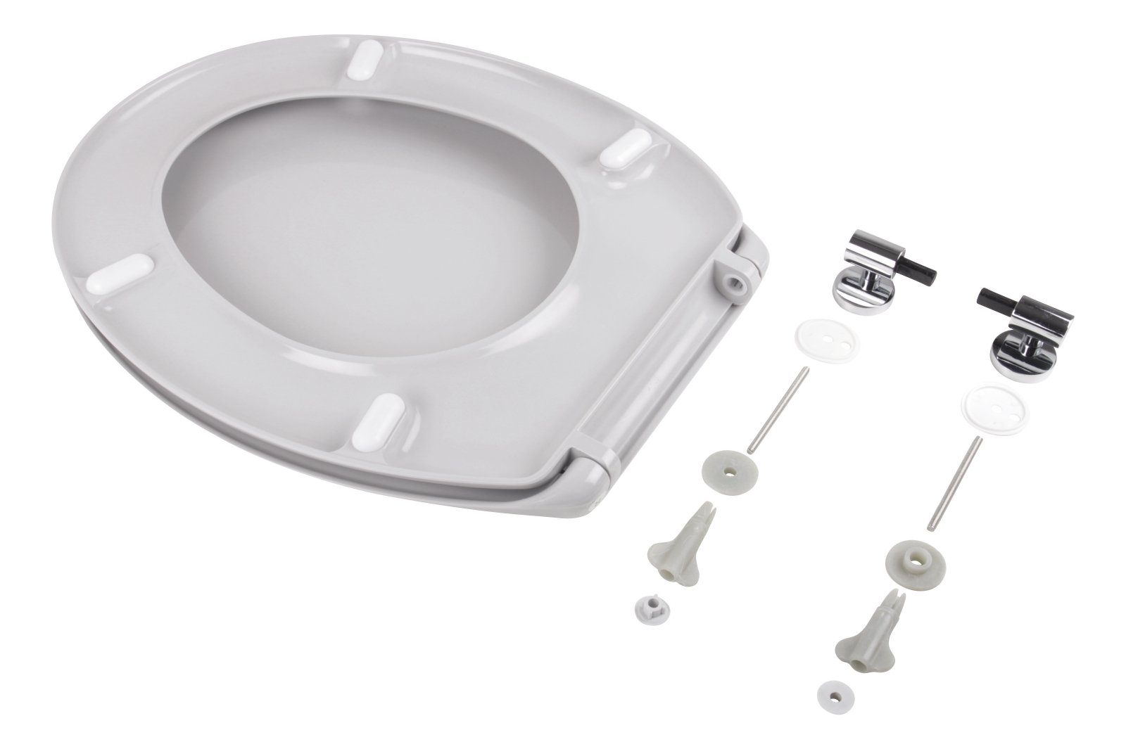 aquaSu WC-Sitz Siena, Manhatten-Grau, Duroplast, Kunststoff-Befestigung, 400497