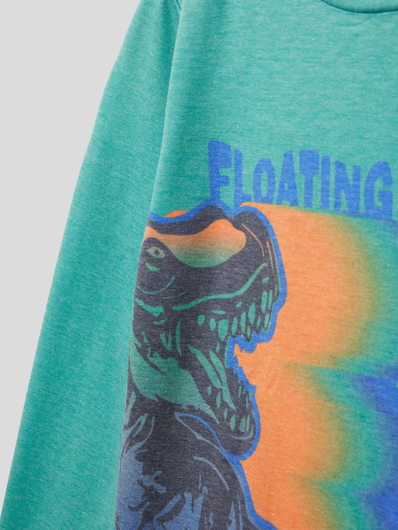 Longsleeve mit Motiv-Print in grün