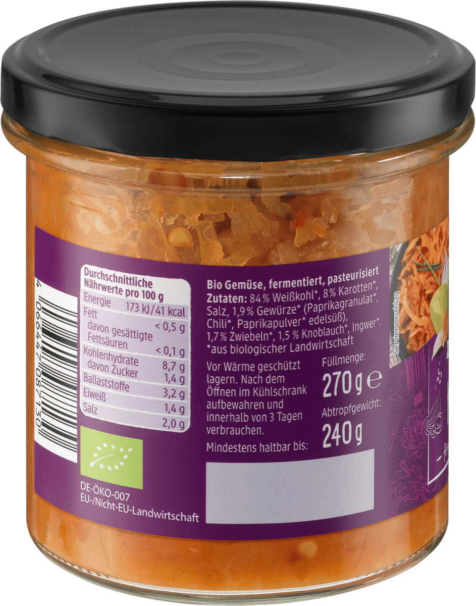 Kimchi, fermentiertes Gemüse, 270 g