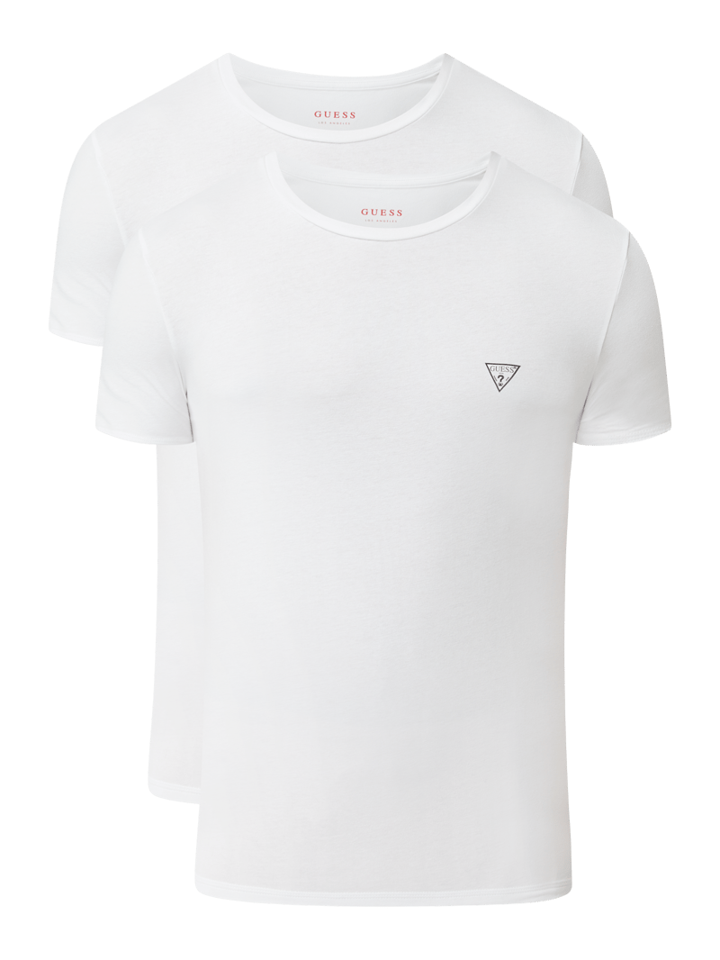 T-Shirt mit Label-Detail in weiß