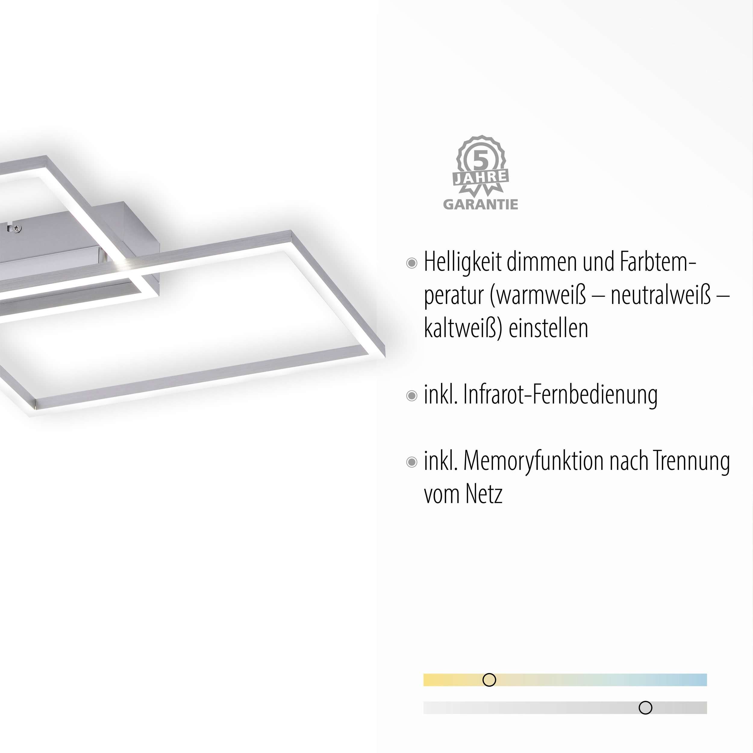 JUST LIGHT.LED-Deckenleuchte 2flg
