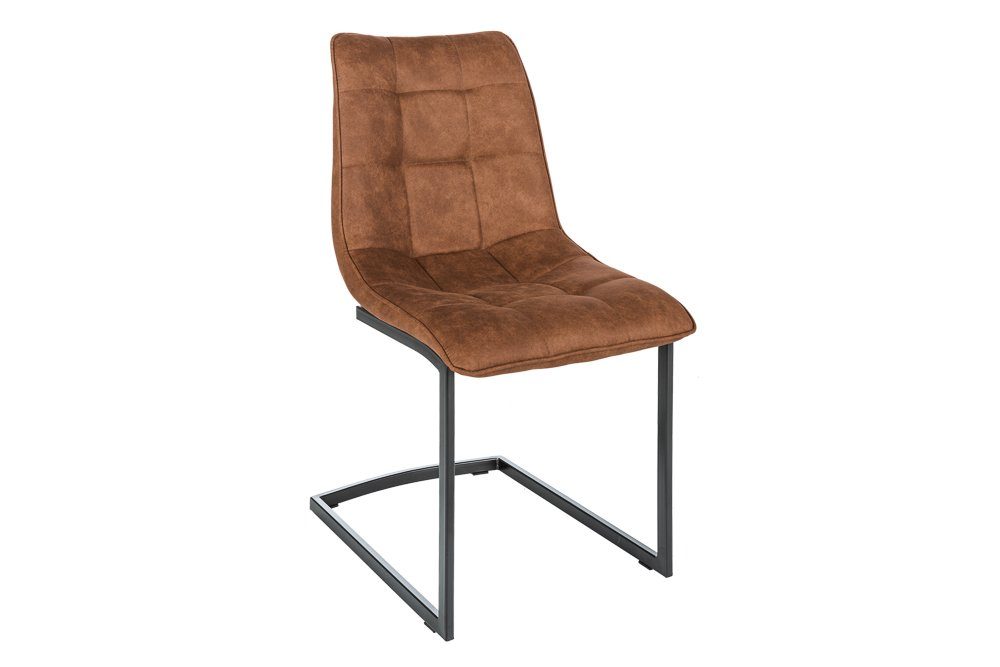 riess-ambiente Freischwinger MIAMI hellbraun, Esszimmer · Microfaser · Metall · Industrial