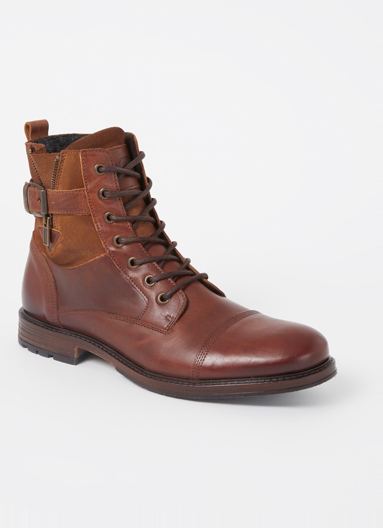 Stivaletti stringati in pelle con dettagli in camoscio di Dune London Call