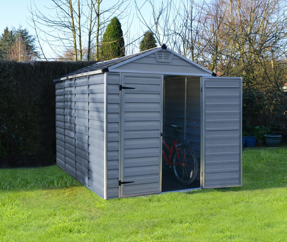 Canopia by Palram Geräteschuppen 6X10 SKYLIGHT Shed Dark Grey/Anthracite   2 x Regal