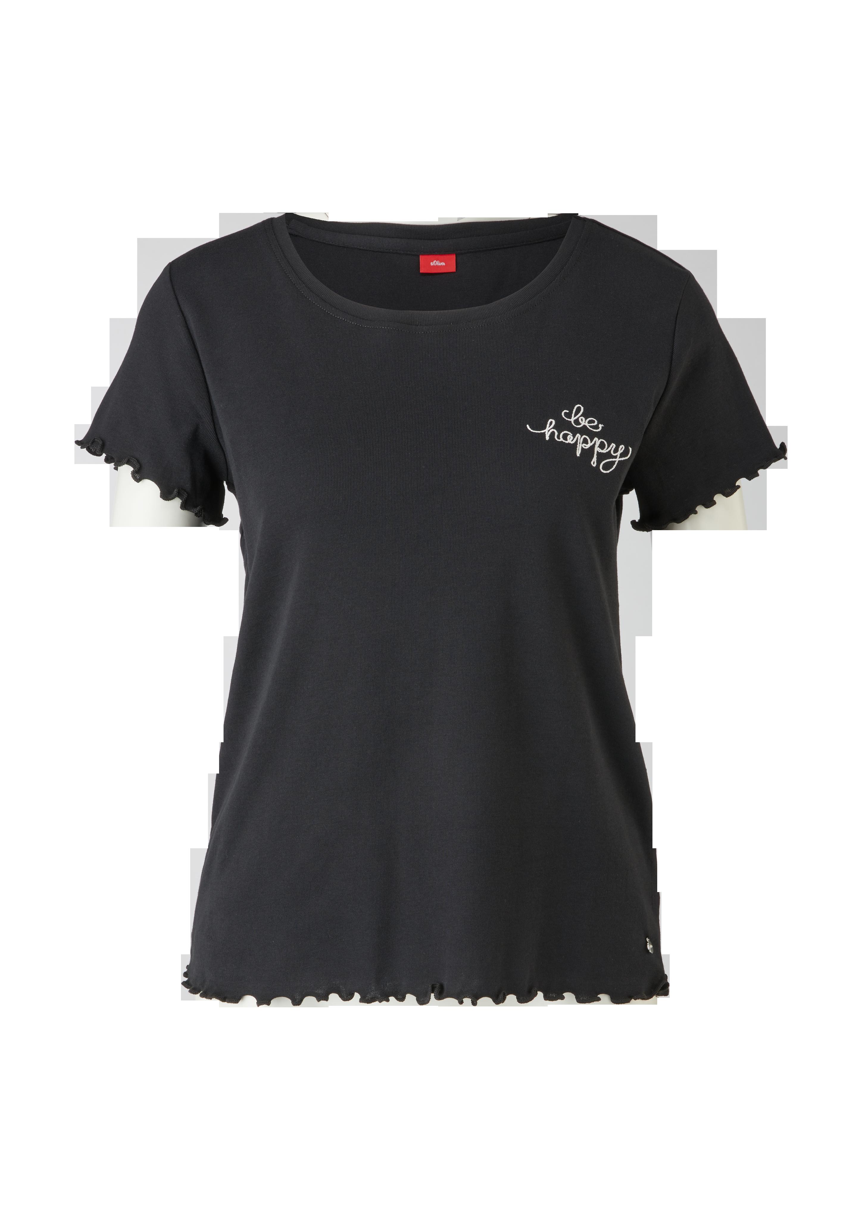 Pyjamashirt mit Wellensaum  6006120-9999