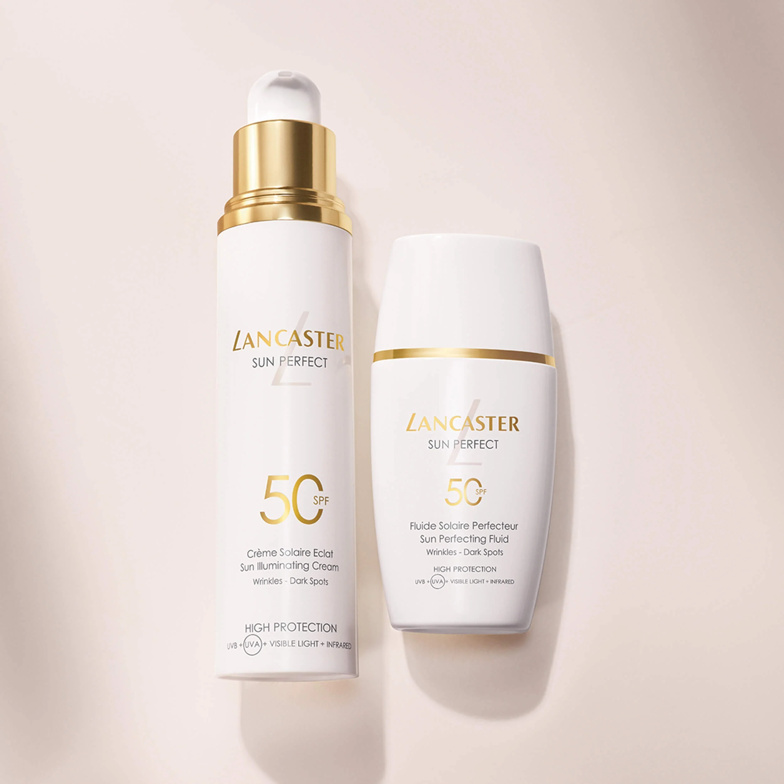 Crema iluminadora solar Sun Perfect SPF50 - Protector solar facial de alta protección.