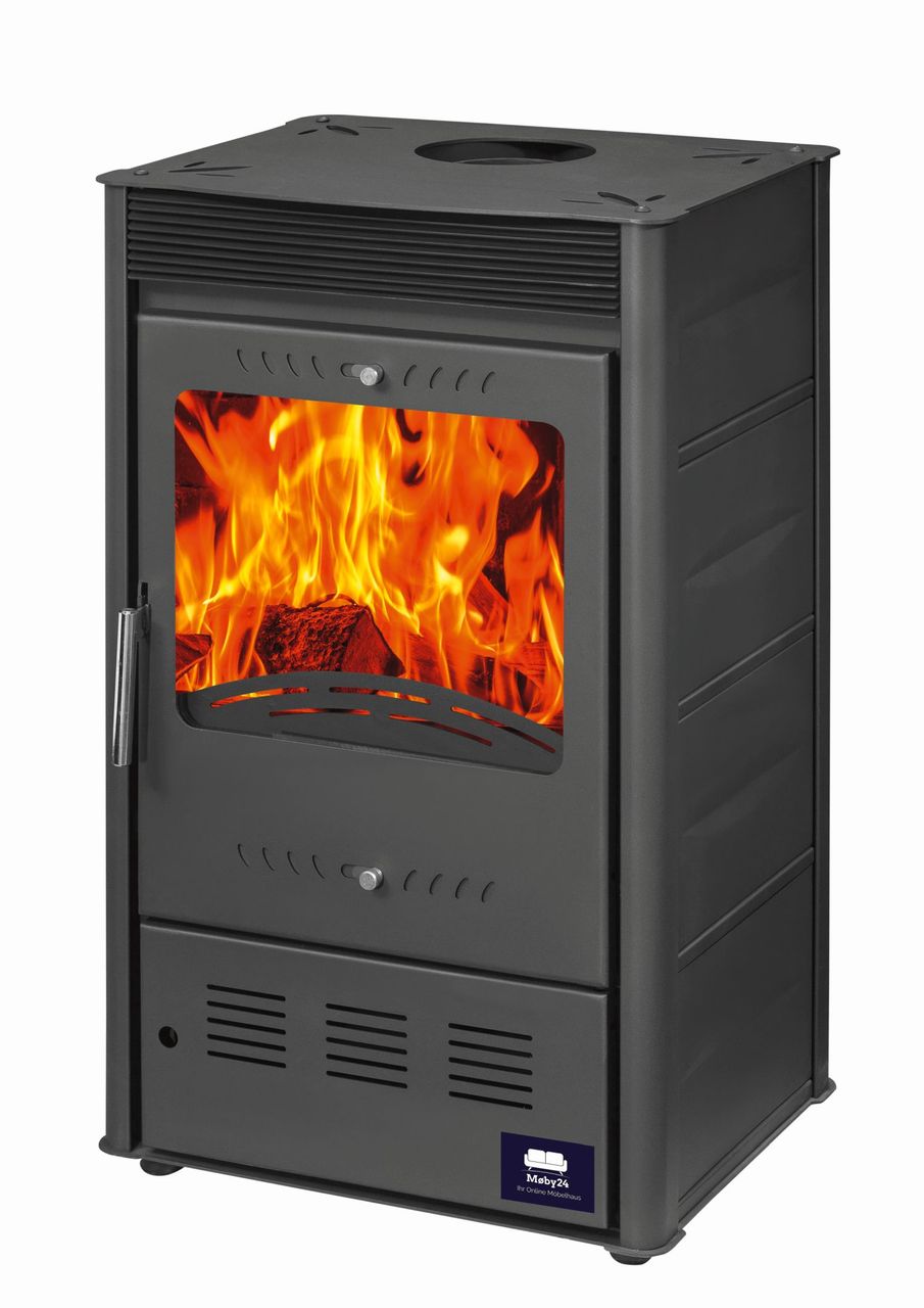 Moeby24 Kamin Ofen Kaminofen Anthrazit 150mm Rauchrohr 7,78 KW BimSchV 1-2 EEK A  Rose