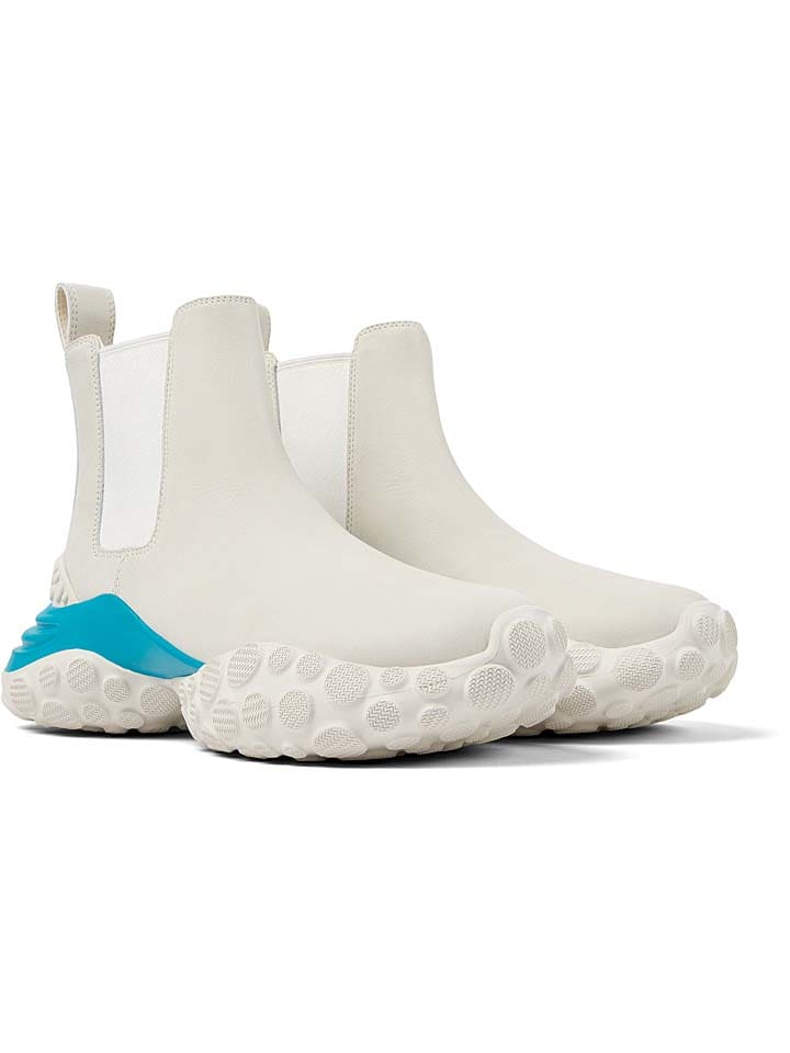 Camper Leder-Chelsea-Boots in Creme/ Türkis günstig kaufen
