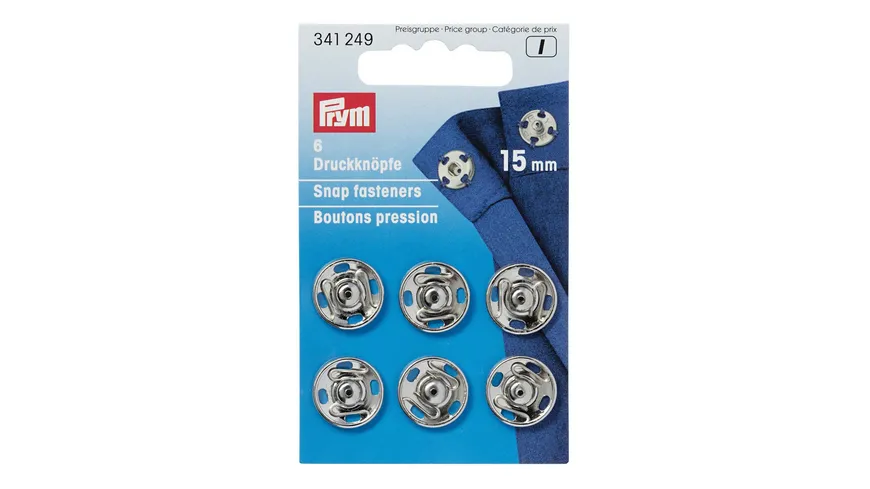 Prym Annähdruckknöpfe 15 mm silber