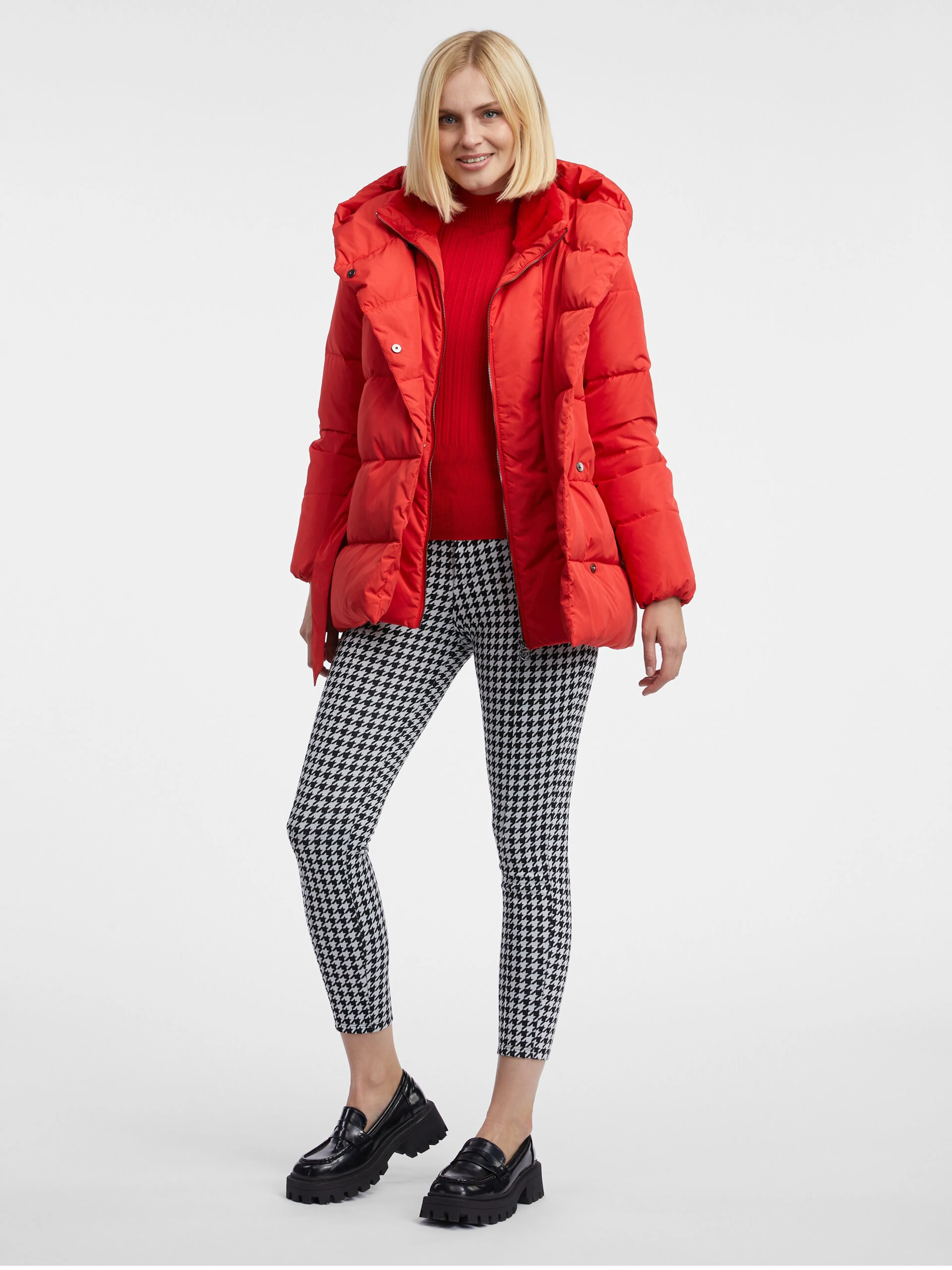 Rote Damen-Daunenjacke ORSAY