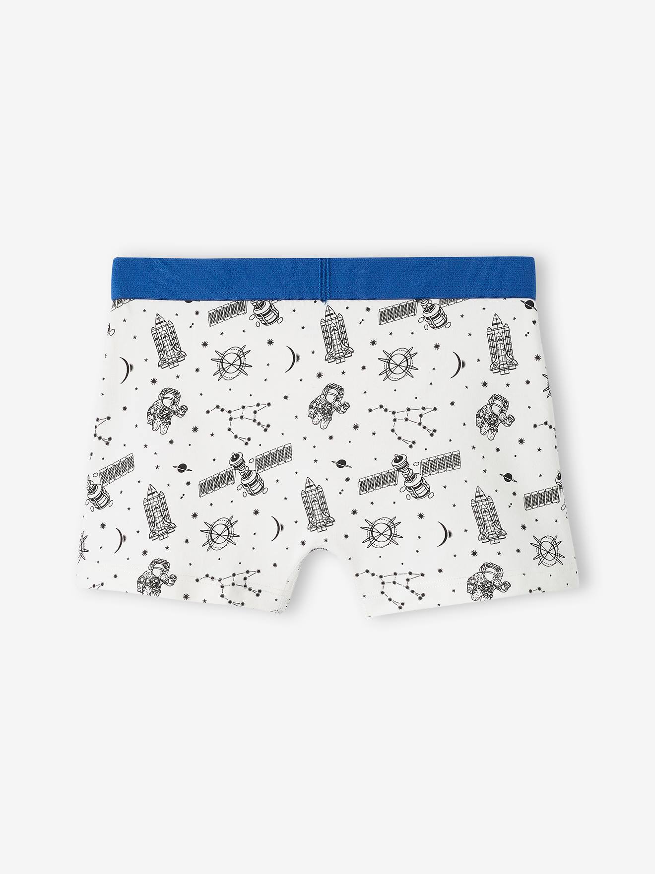 Vertbaudet 5er-Pack Jungen Boxershorts aus Stretch, Weltraum Oeko-Tex - königsblau