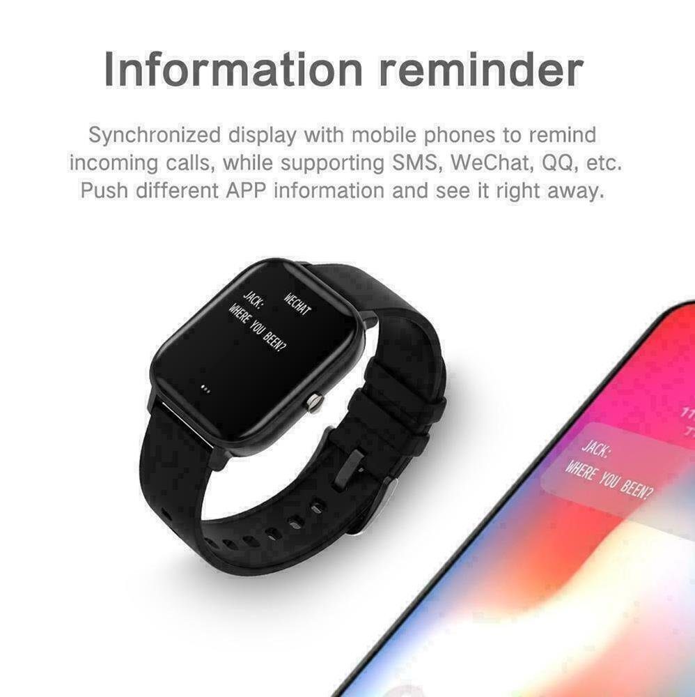 MAVURA GoSmartwatch Pro Smartwatch Bluetooth Fitnesstracker Fitness Armband Smartwatch für Android und Apple IPhone iOS Samsung Huawei HTC Xiaomi, Armbanduhr wasserdicht Herren & Damen