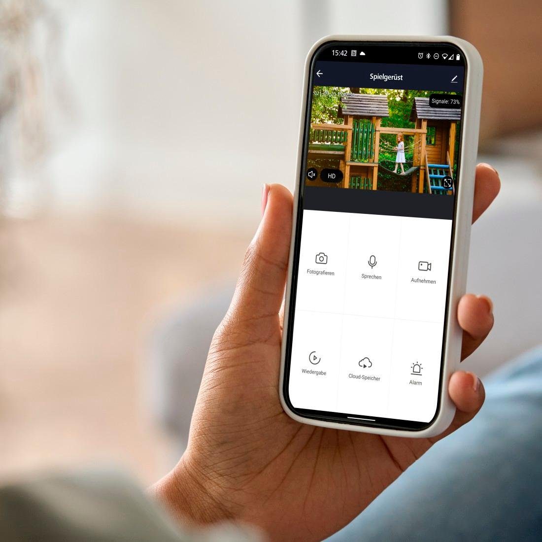 Hama WLAN Kamera Outdoor (App, Solar, Nachtsicht, Bewegungsmelder, Live) Smart Home Kamera (Außenbereich, Innenbereich)