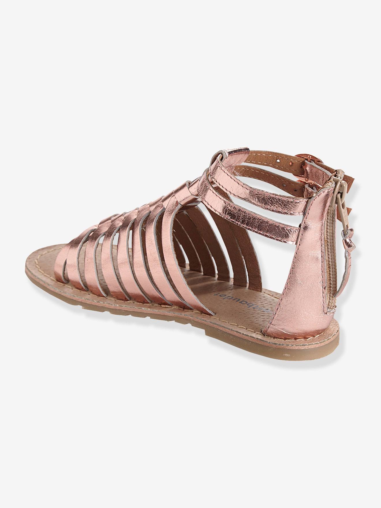 Sandales fille en cuir noir