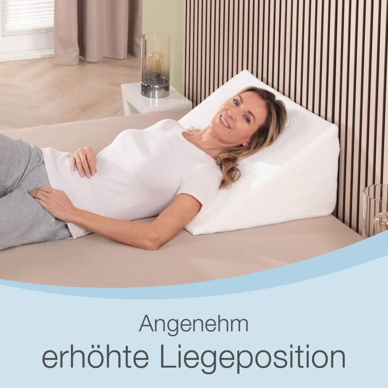 Aktivshop Keilkissen Rückenstütze für Sofa Couch und Bett Lagerungskissen Erwachsene orthopädisches Rückenkissen Anti Reflux Lesekissen ergonomisches Kissen aus formstabilen Schaumstoff 30×50×60 cm