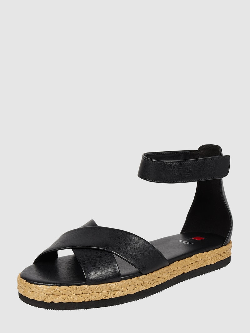 Sandalen aus Leder in schwarz
