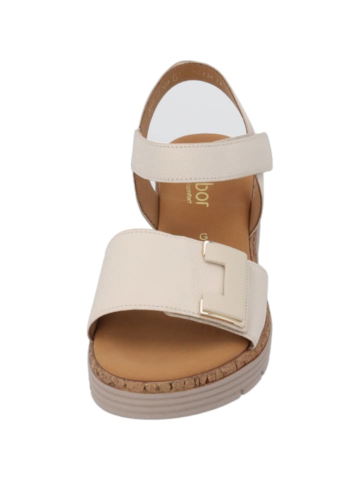 Gabor Comfort Keilsandaletten in creme (uni gold) günstig kaufen