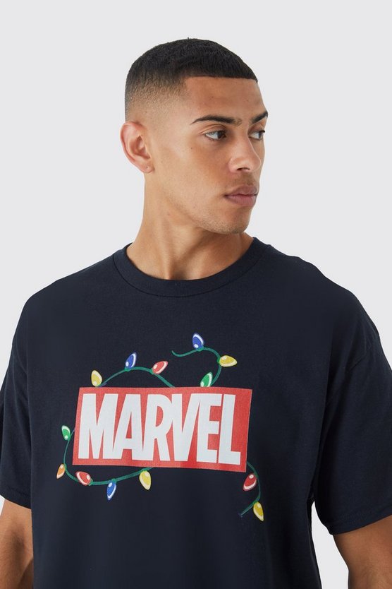 Oversized Marvel Christmas License T-shirt