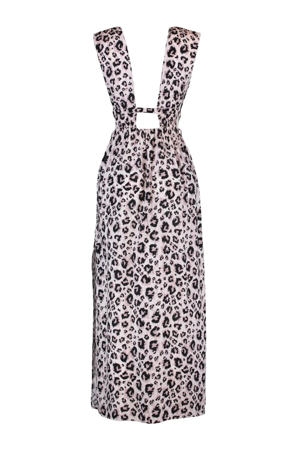 Trendyol Collection  Maxi-Strandkleid mit gewebtem Schlitz und Tiermuster TBESS22EL0731