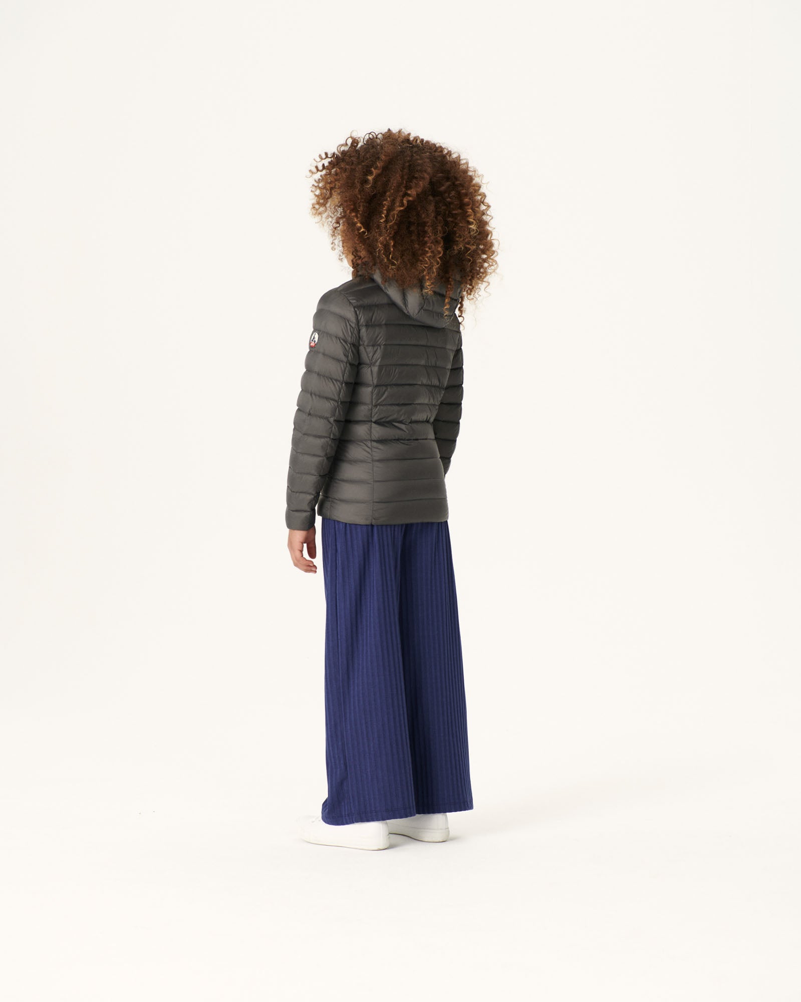 Doudoune légère à capuche enfant Anthracite Carla