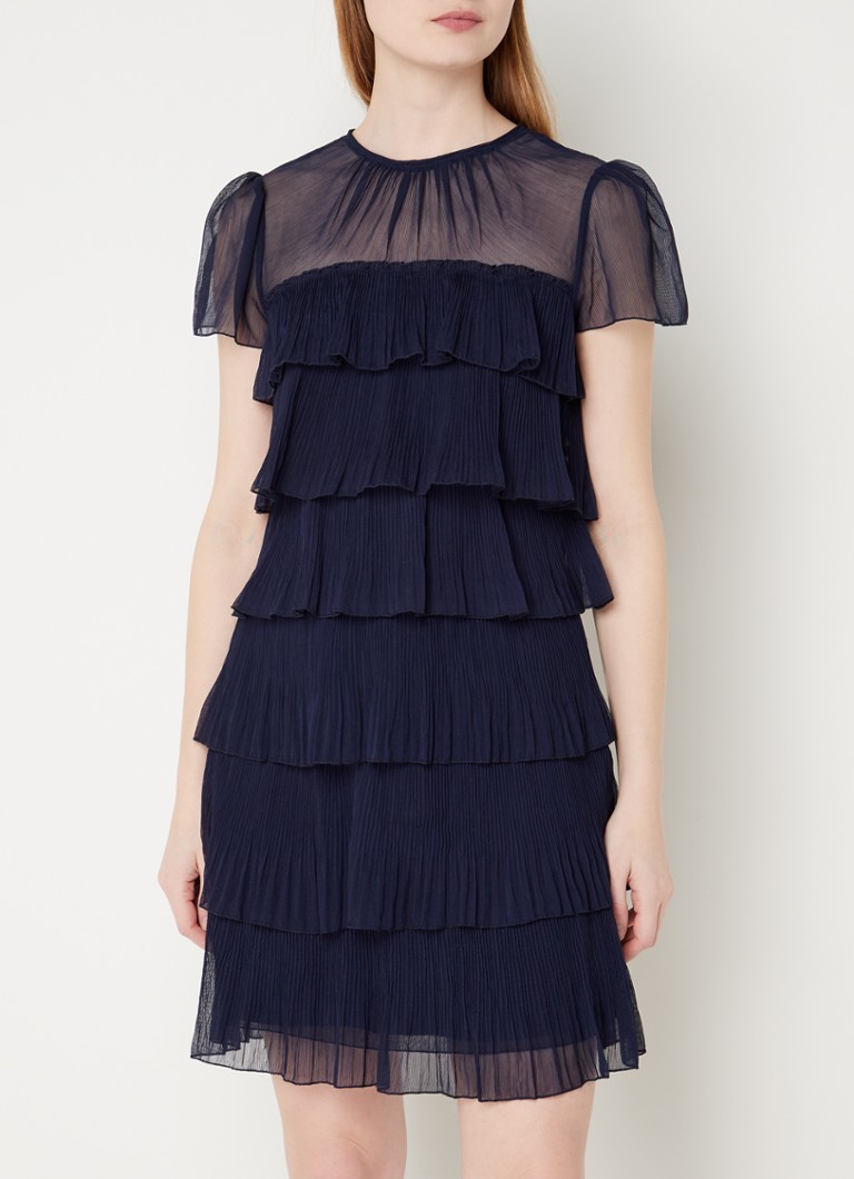 Vestido plisado Mimi Phase Eight, azul marino, talla 08