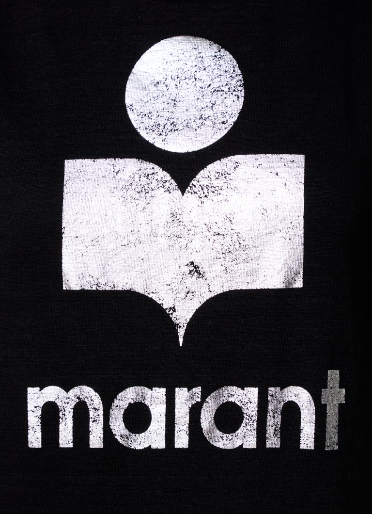 T-shirt in lino Isabel Marant Zewel con stampa logo