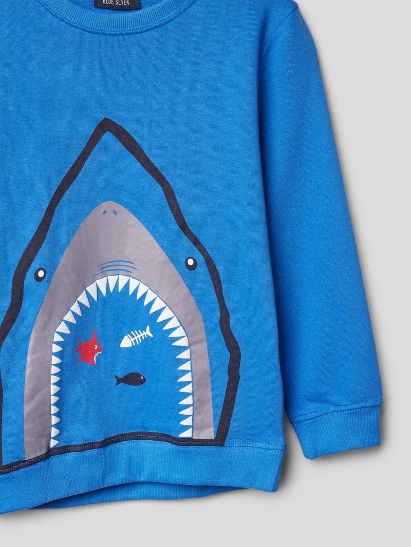 Sweatshirt mit Motiv-Print in royalblau