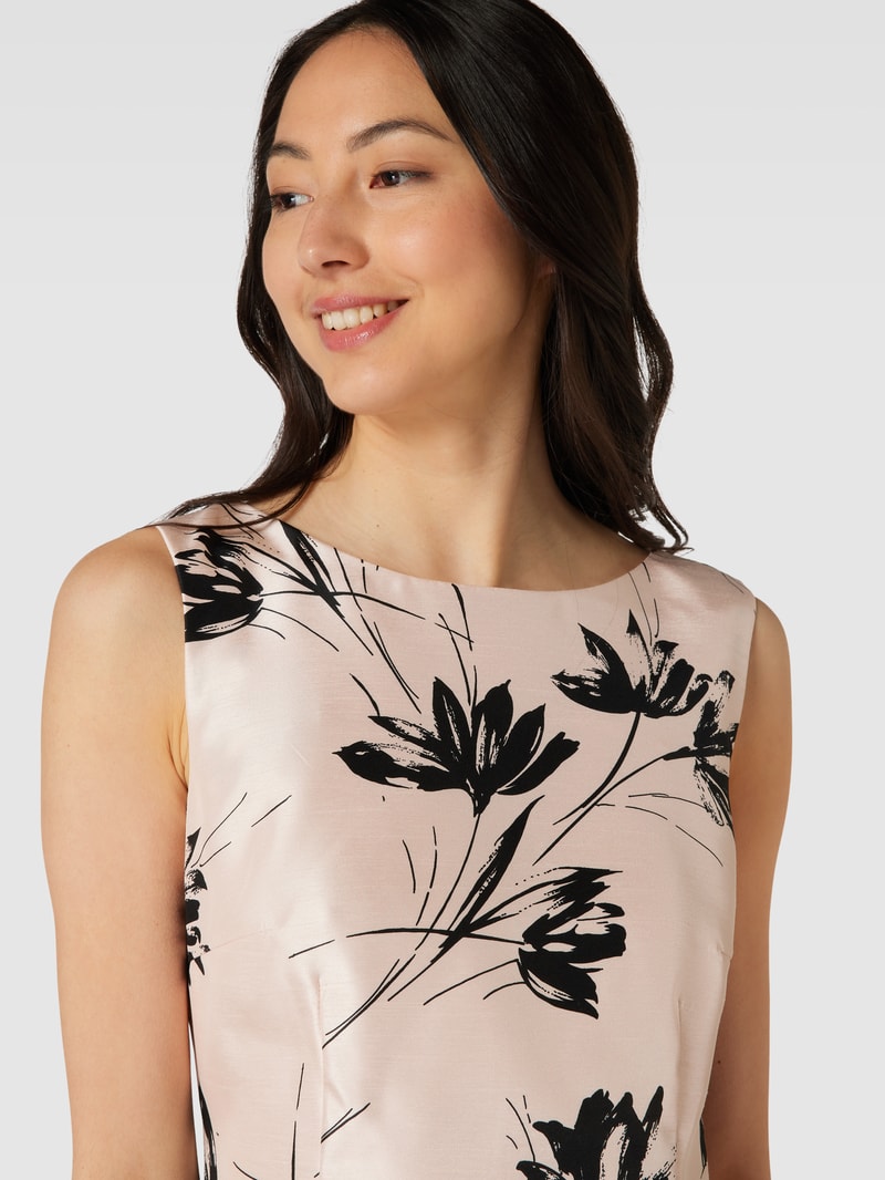 Cocktailkleid mit floralem Muster in rosa