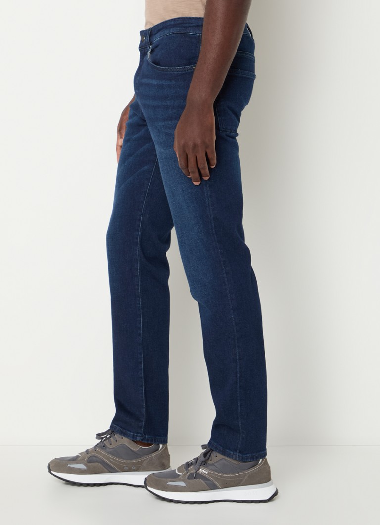 Calça jeans reta HUGO BOSS Re.Maine com lavagem escura