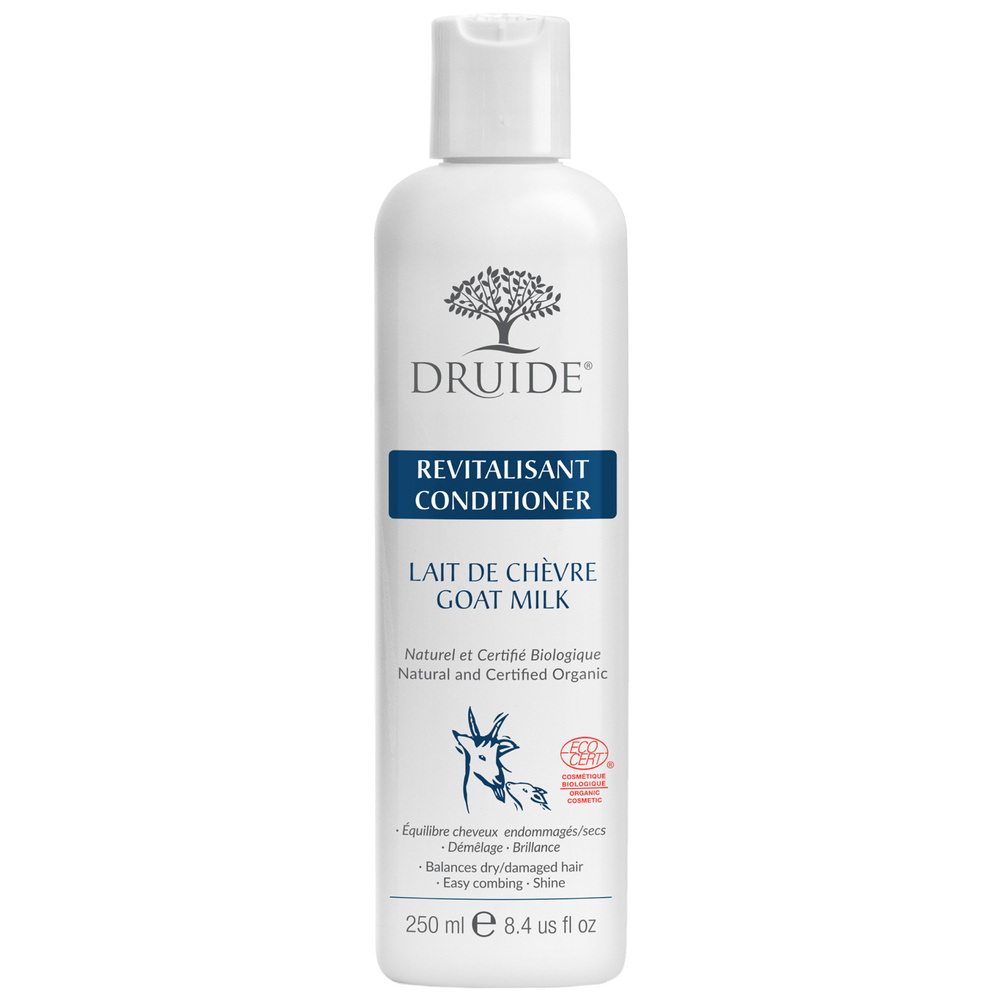 druide Conditioner Revitalisant Lait de Chèvre Après-shampoing soin des cheveux au lait de chèvre et à l’aloé vera bio | Druide