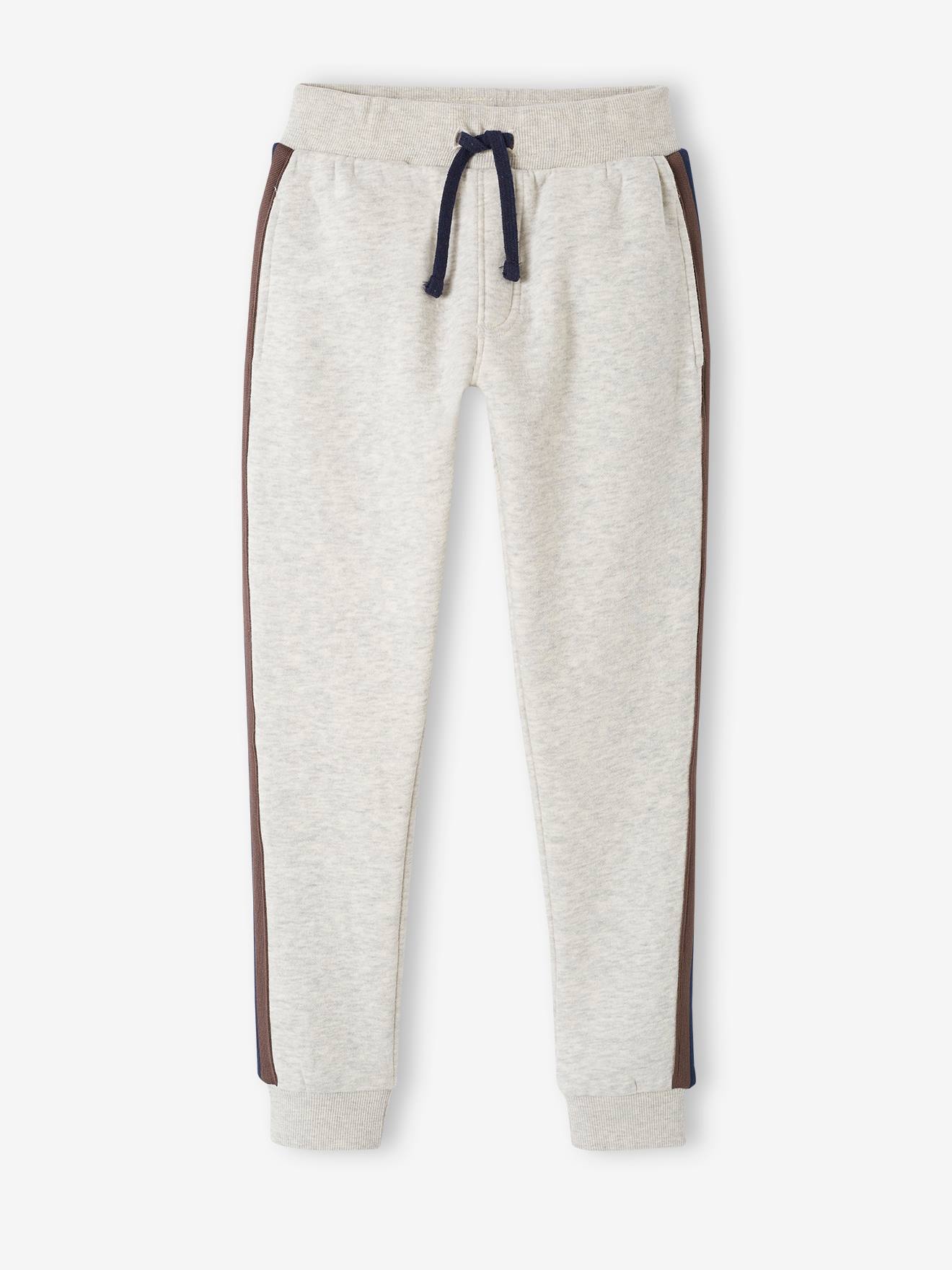 Vertbaudet Jungen Joggpants mit Seitenstreifen - beige meliert