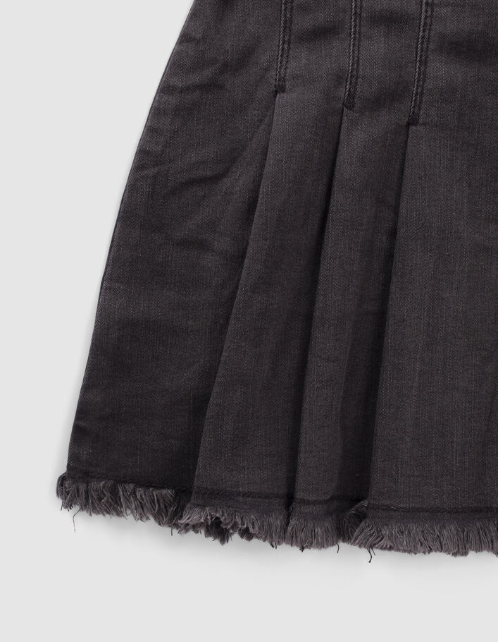 Jupe en jean gris courte et plissée fille